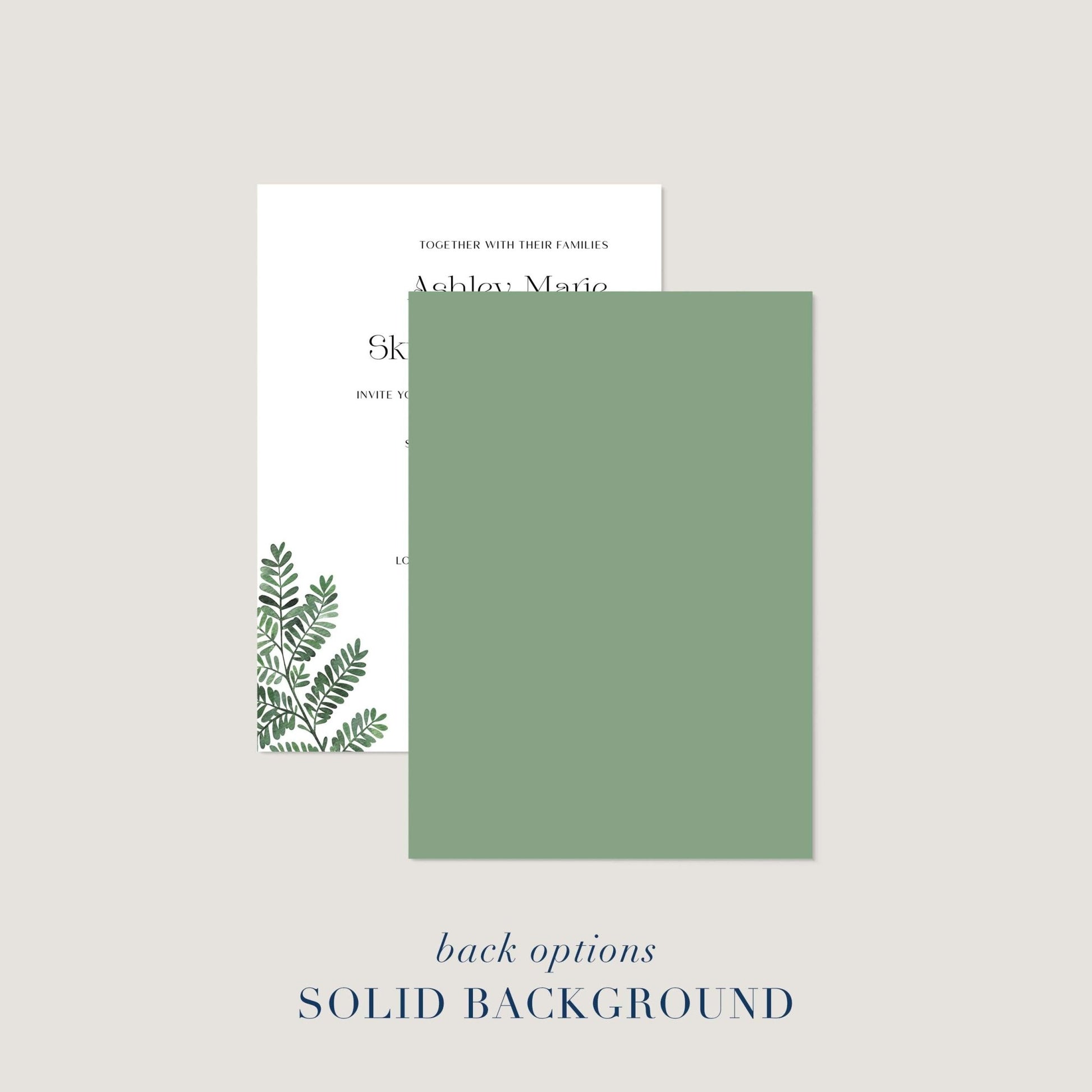 Fern Wedding Invitations - Blú Rose