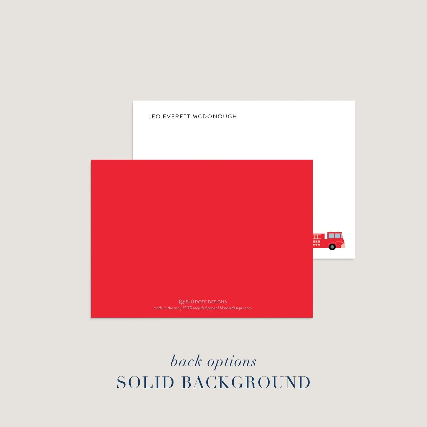 Fire Truck Notecards - Blú Rose