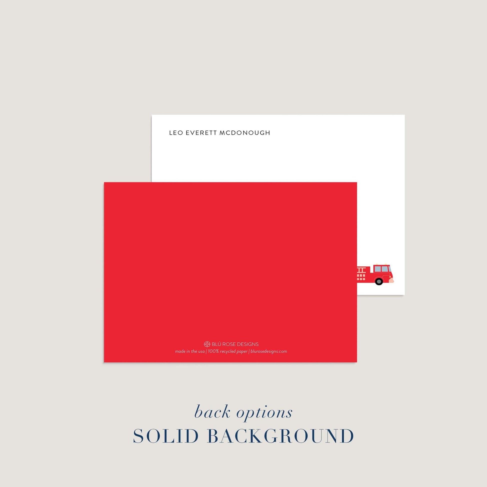 Fire Truck Notecards - Blú Rose
