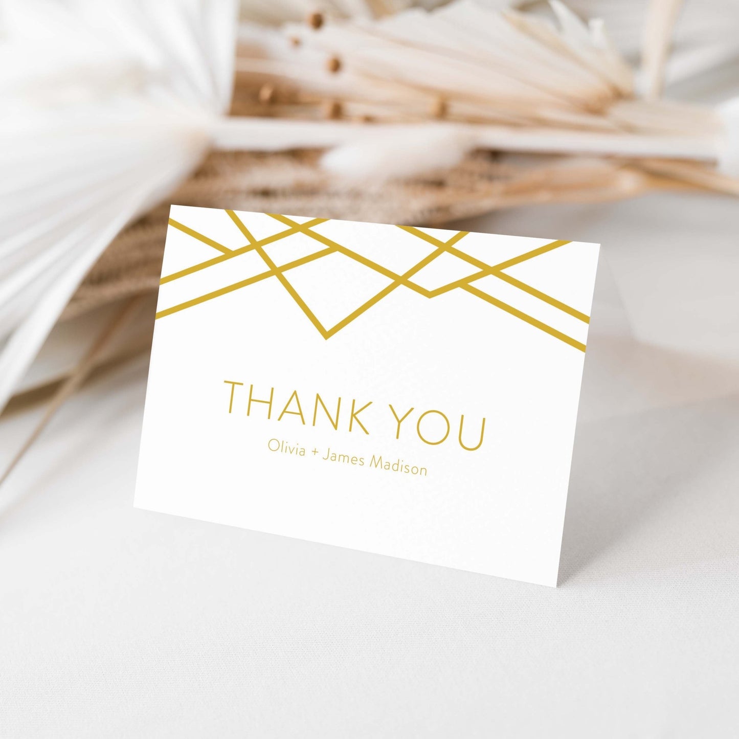 Geometric Art Deco Thank You Card - Blú Rose