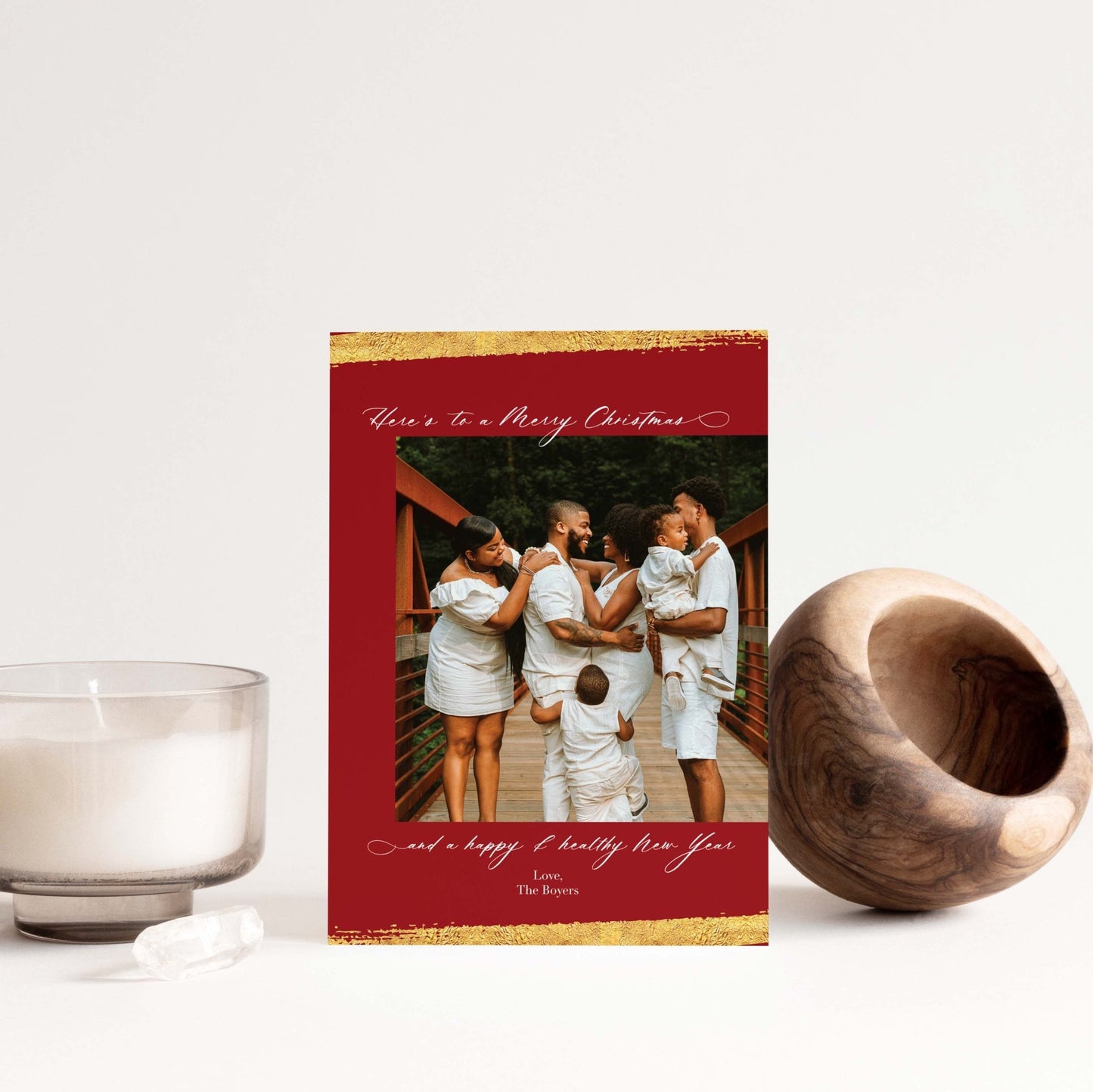 Gold Splatter Photo Holiday Cards - Blú Rose