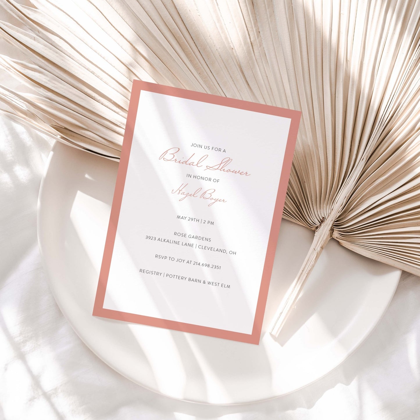 Hazel Border Invitations - Blú Rose