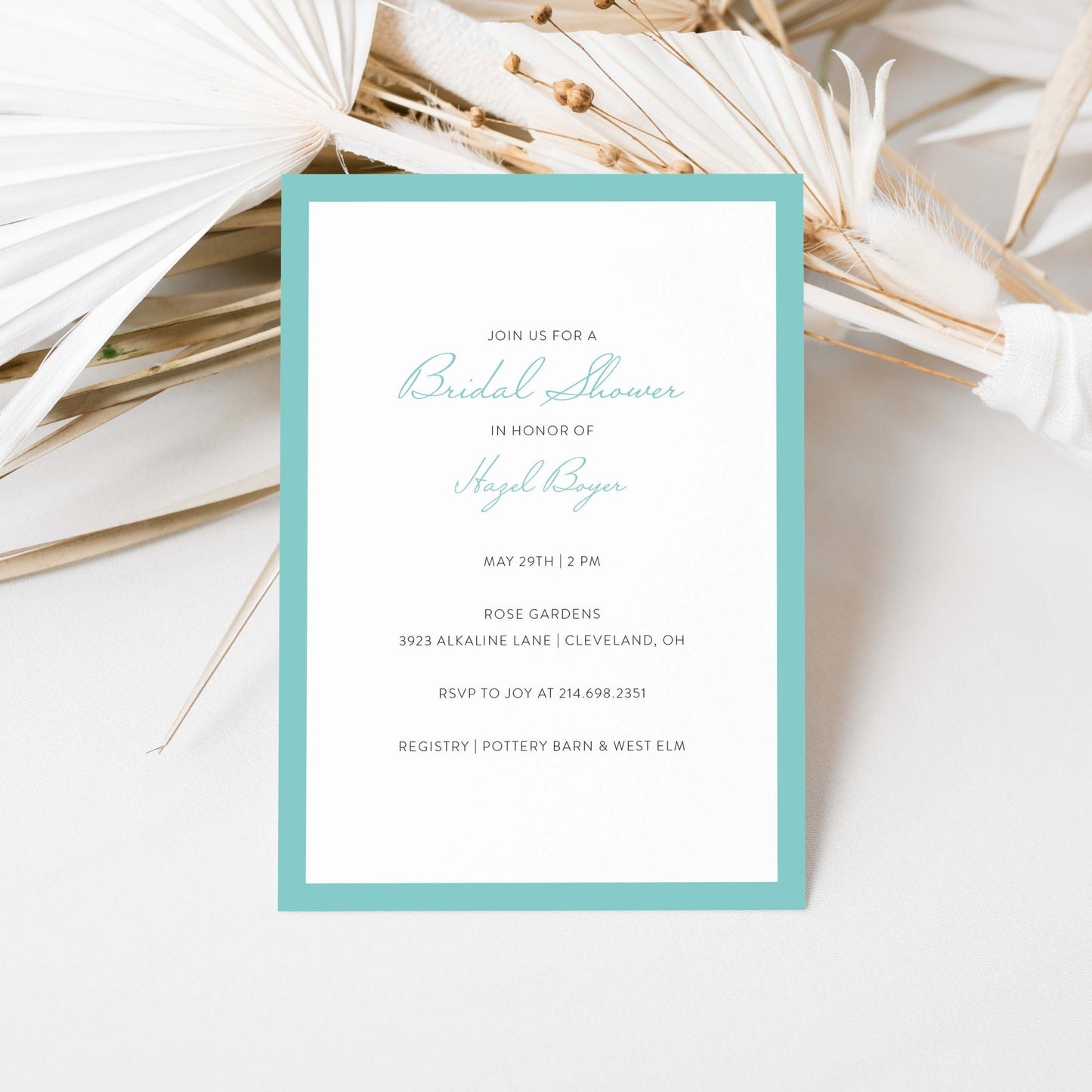 Hazel Border Invitations - Blú Rose