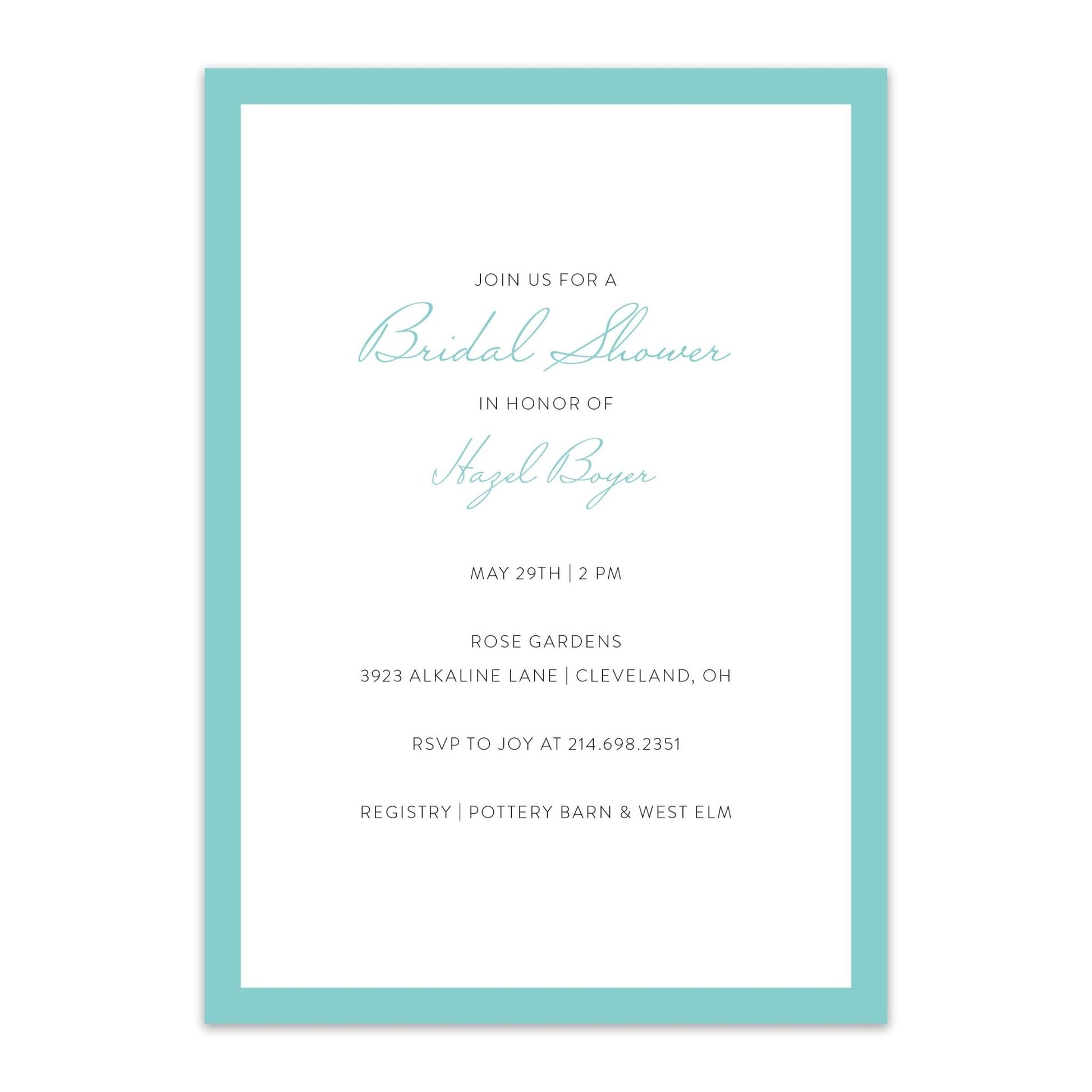 Hazel Border Invitations - Blú Rose