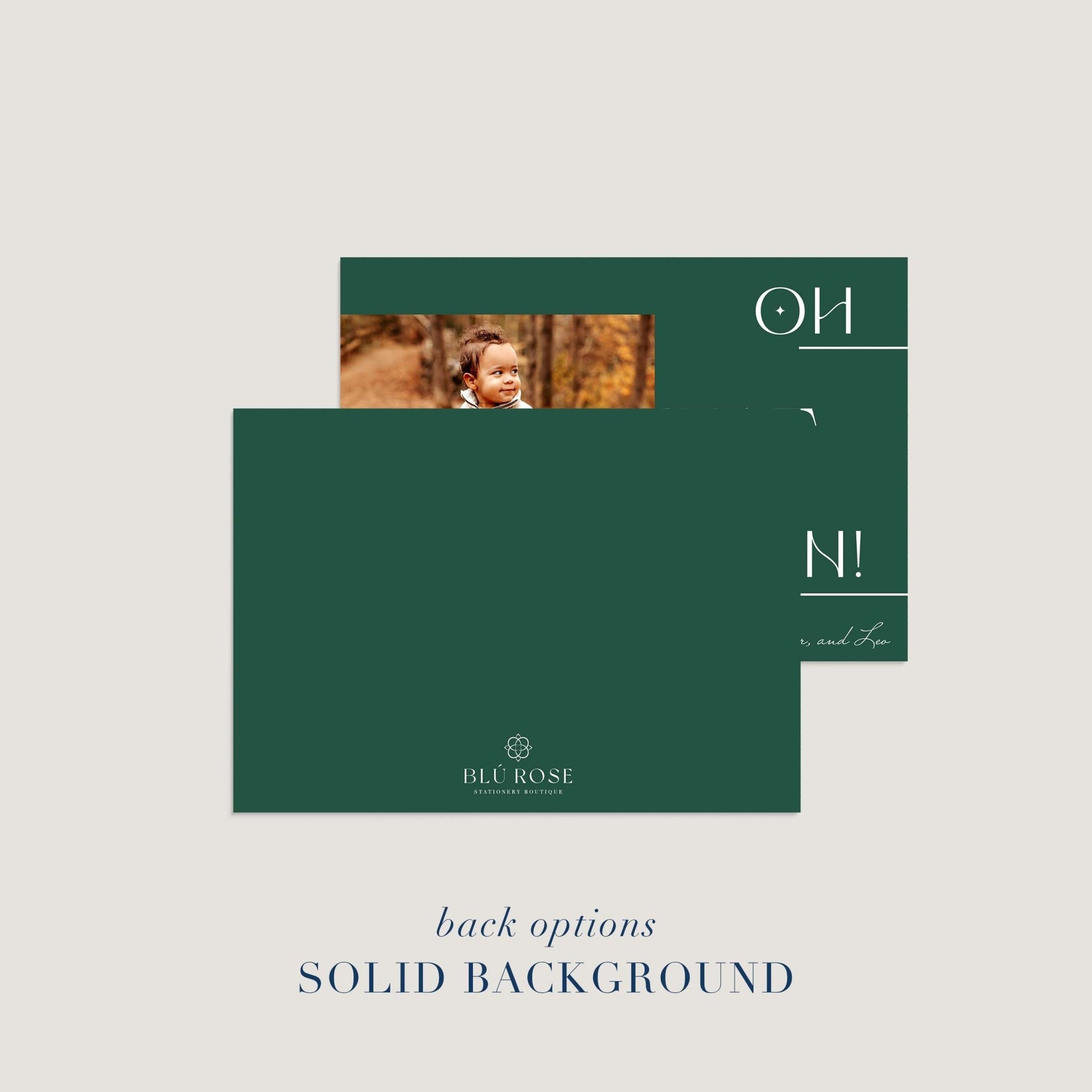 Left Photo Holiday Card - Blú Rose