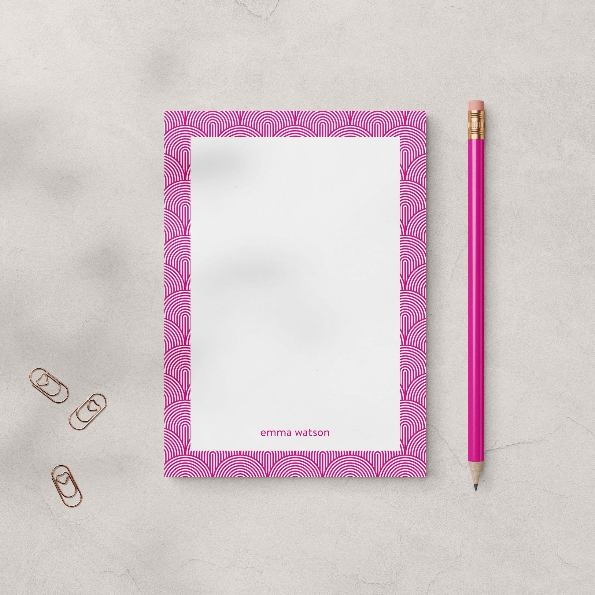 Lined Arches Monogram Notepad + Notecard Set - Blú Rose