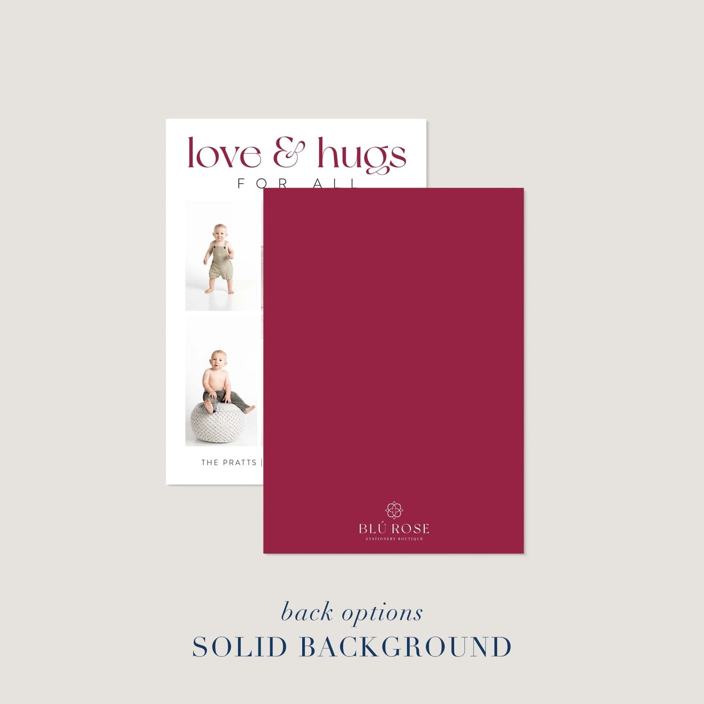 Love + Hugs Photo Holiday Cards - Blú Rose