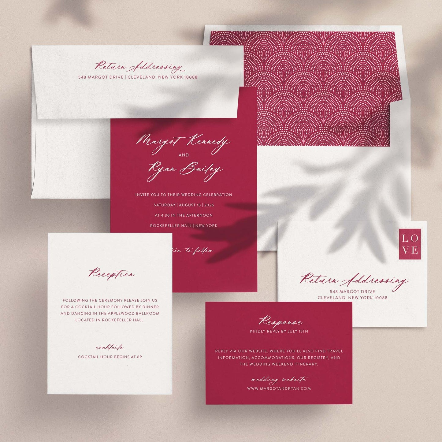 Margot Wedding Invitations - Blú Rose