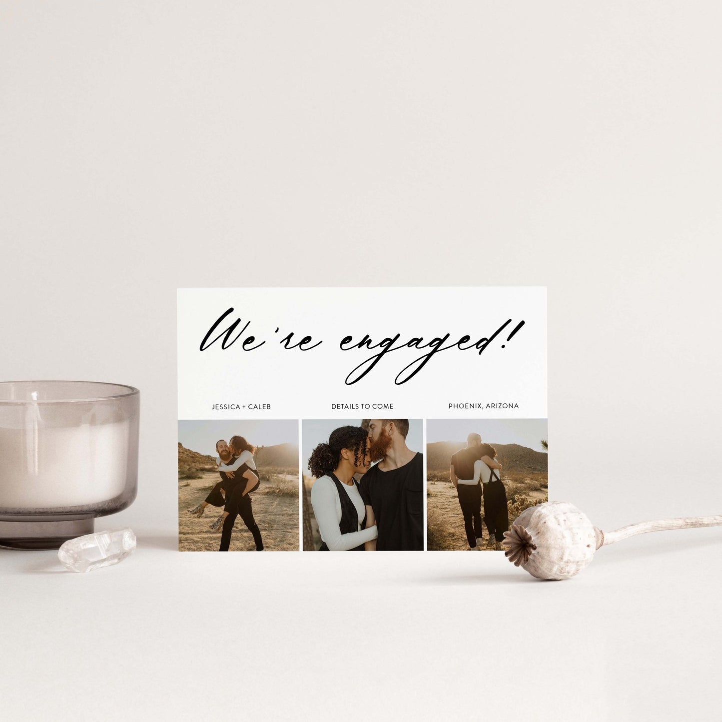 Minimal Engagement Cards - Blú Rose