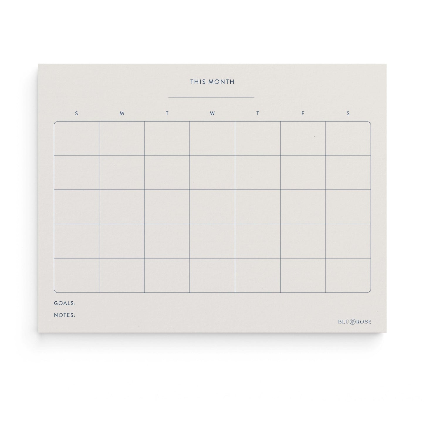 Minimalist Monthly Planner Notepad - Blú Rose