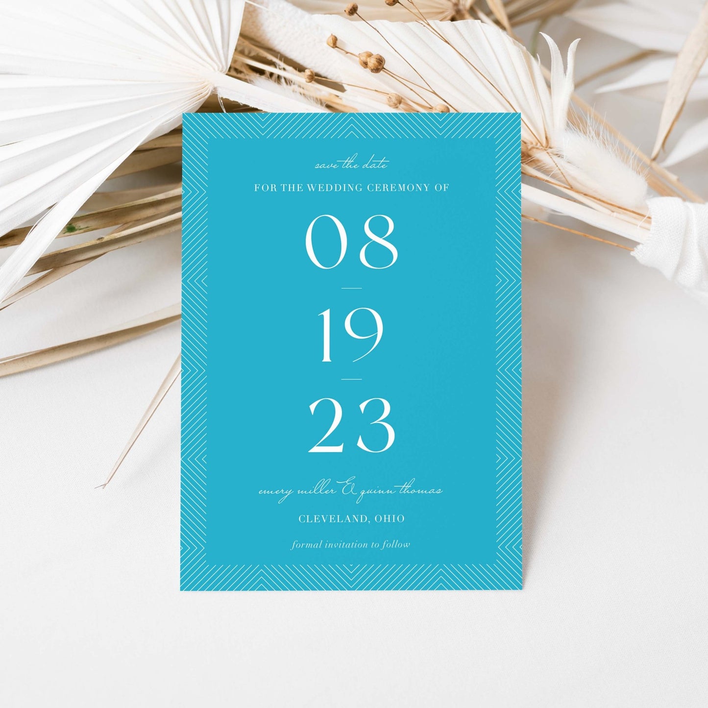 Modern Line Border Save the Dates - Blú Rose