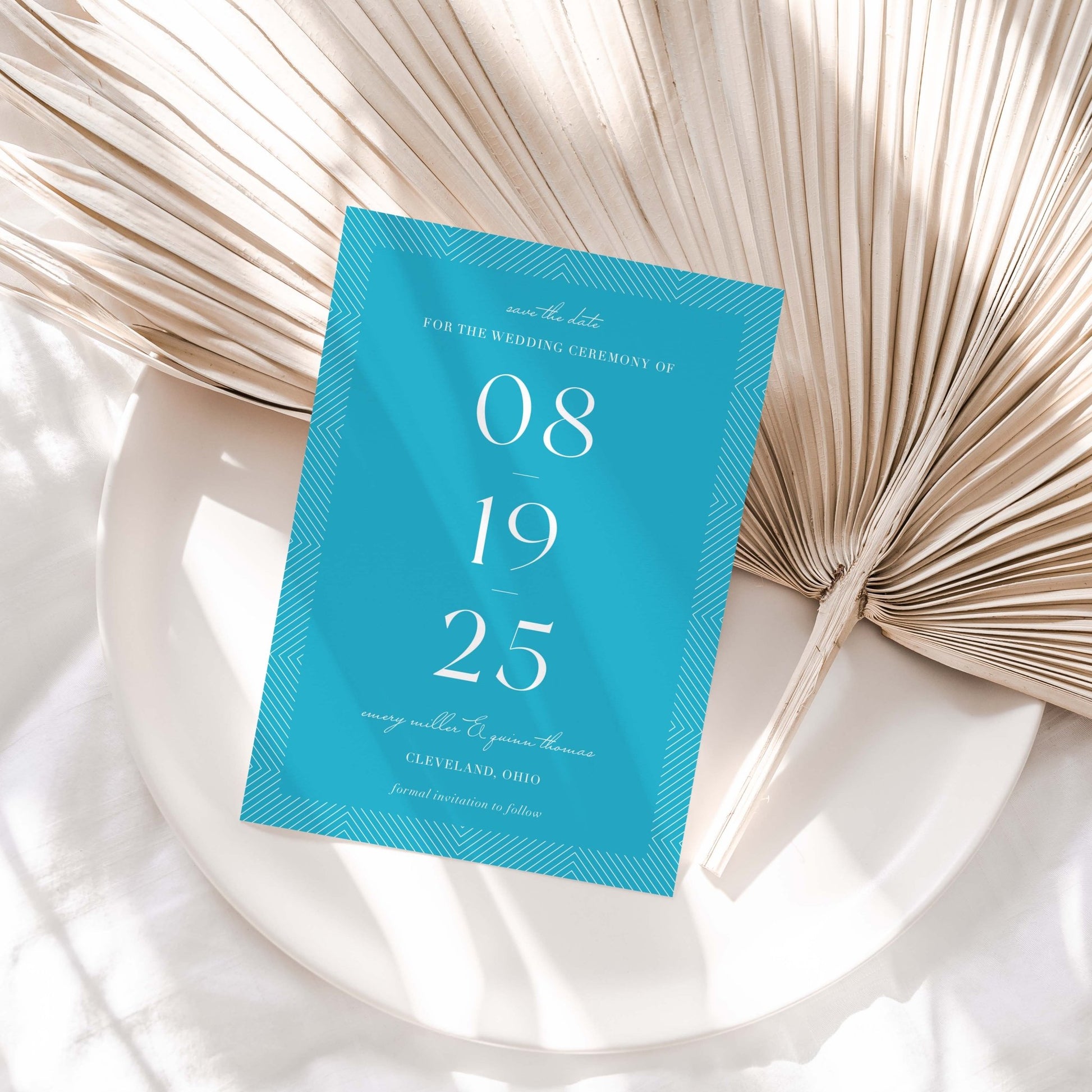 Modern Line Border Save the Dates - Blú Rose