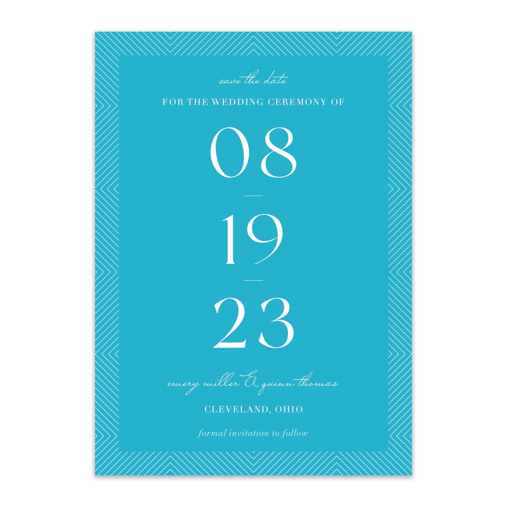 Modern Line Border Save the Dates - Blú Rose