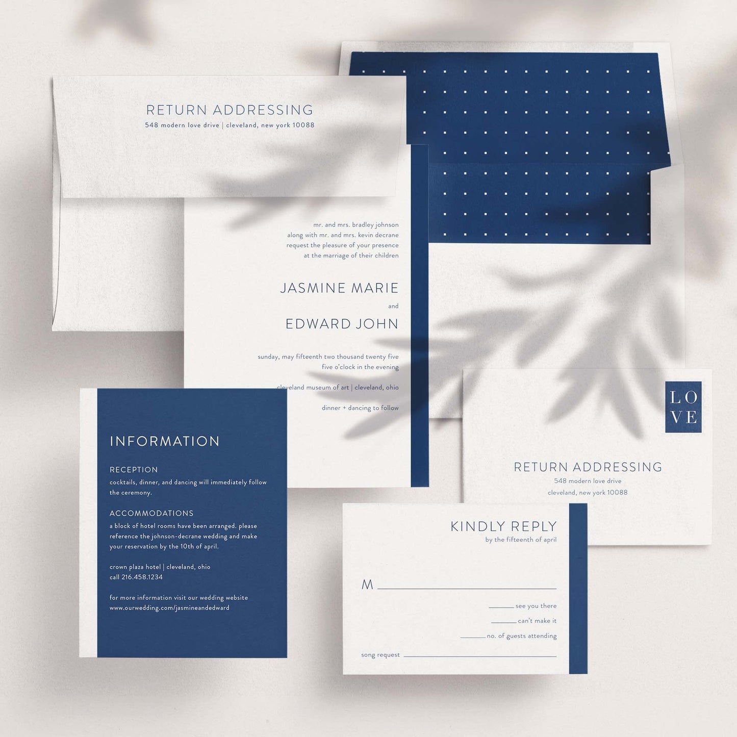 Modern Love Wedding Invitations - Blú Rose