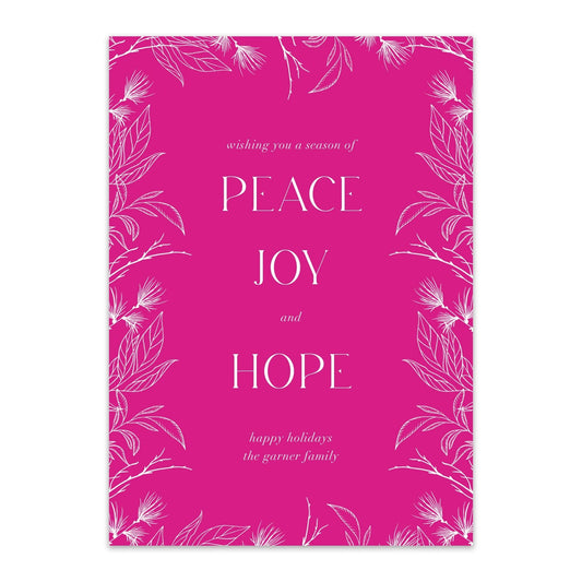 Peace Joy Hope Holiday Cards - Blú Rose