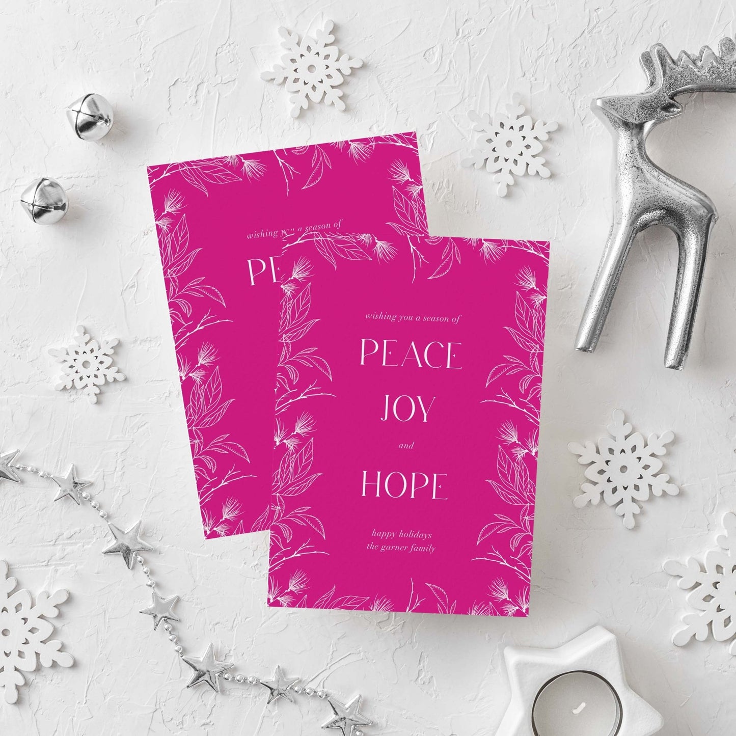 Peace Joy Hope Holiday Cards - Blú Rose