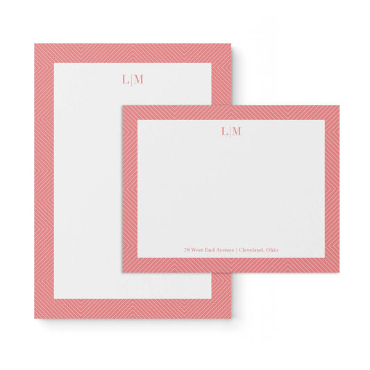 Pointed Lines Notepad + Notecard Set - Blú Rose