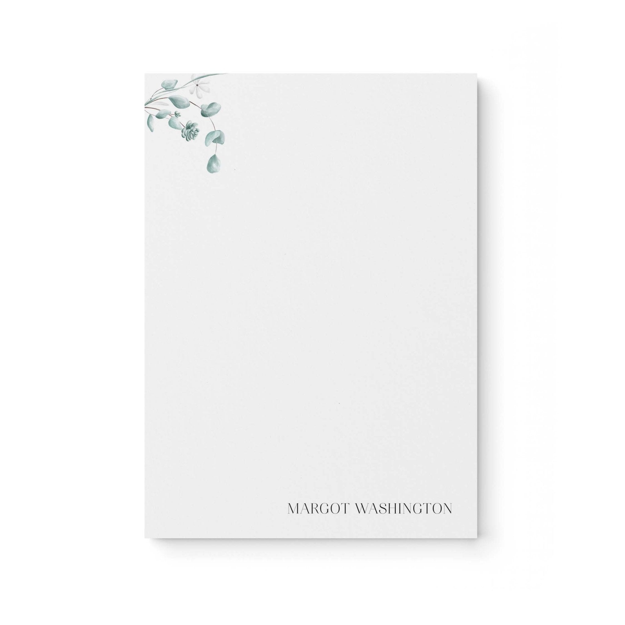 Personalized Simple Floral Notepad | Blú Rose Designs