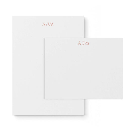 Starry Monogram Notepad + Notecard Set - Blú Rose