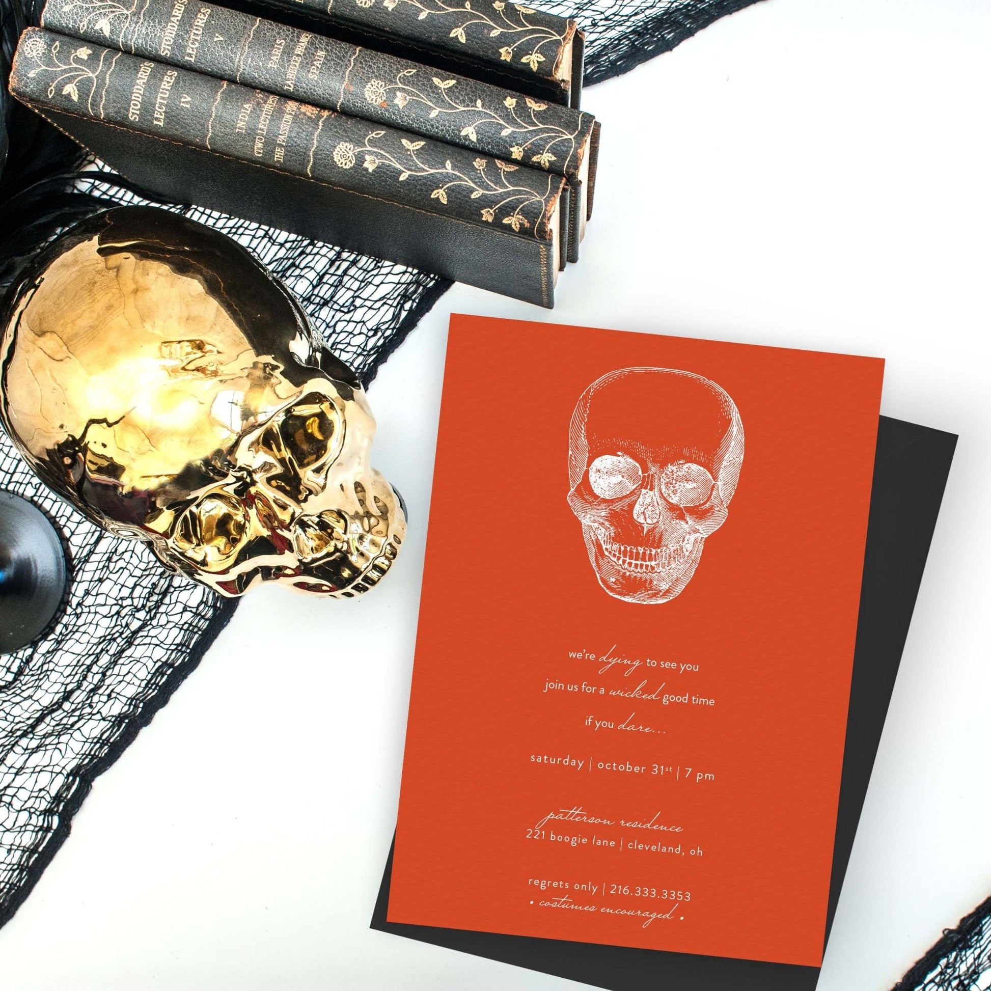 White Skull Invitations - Blú Rose
