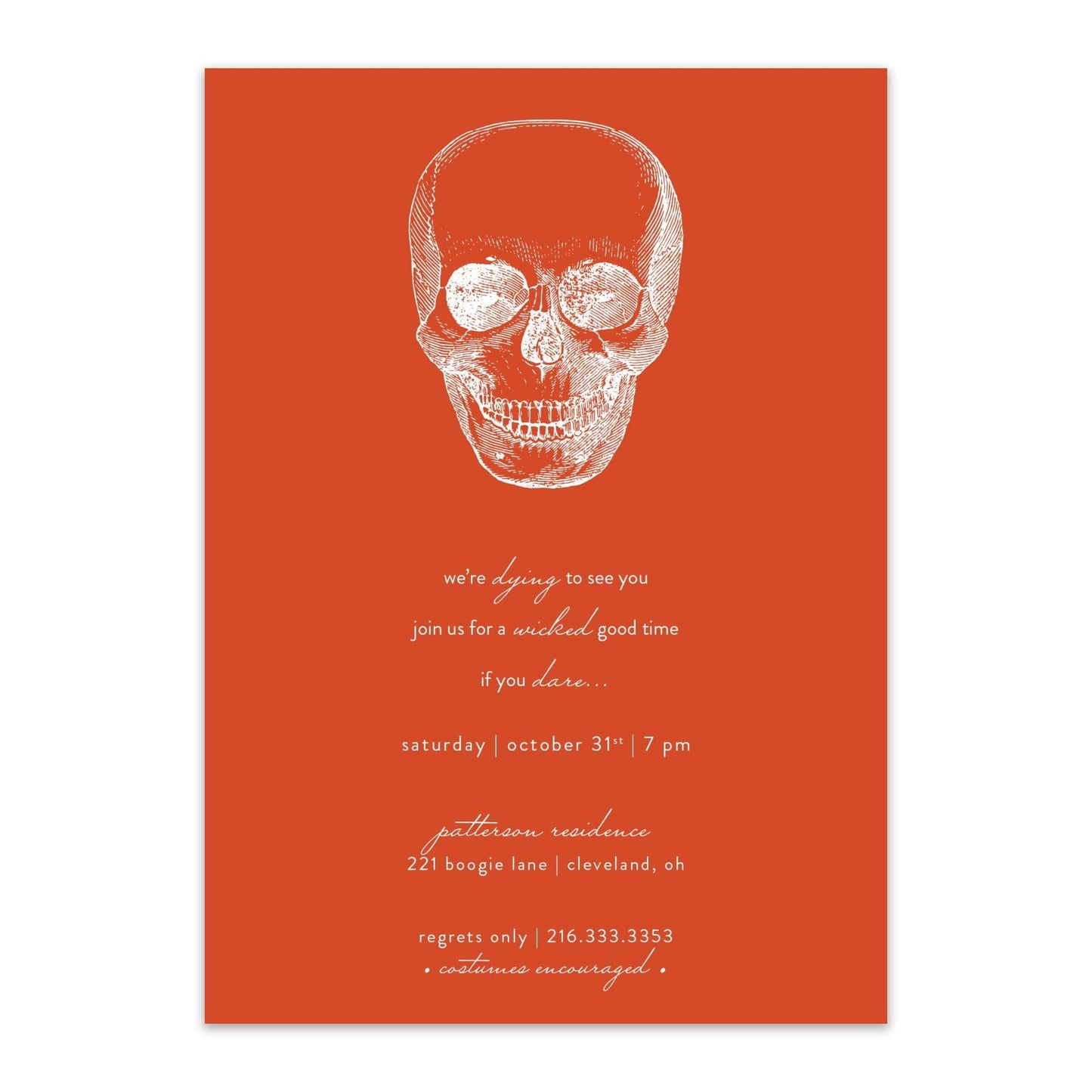White Skull Invitations - Blú Rose