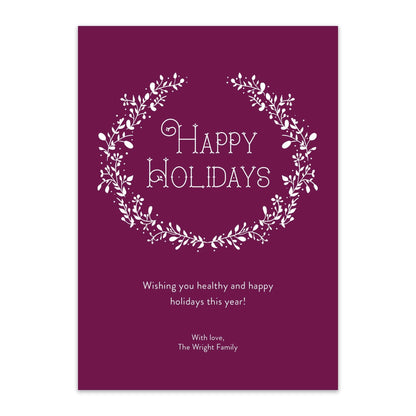 White Wreath Holiday Cards - Blú Rose