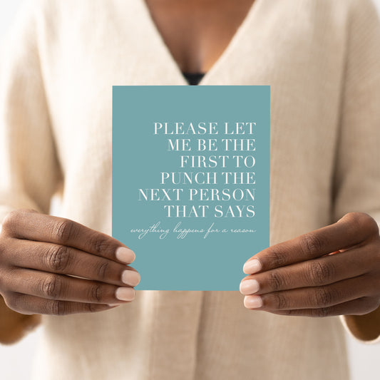 Punch the Next Person Sympathy Greeting Card | Blu Rose Designs