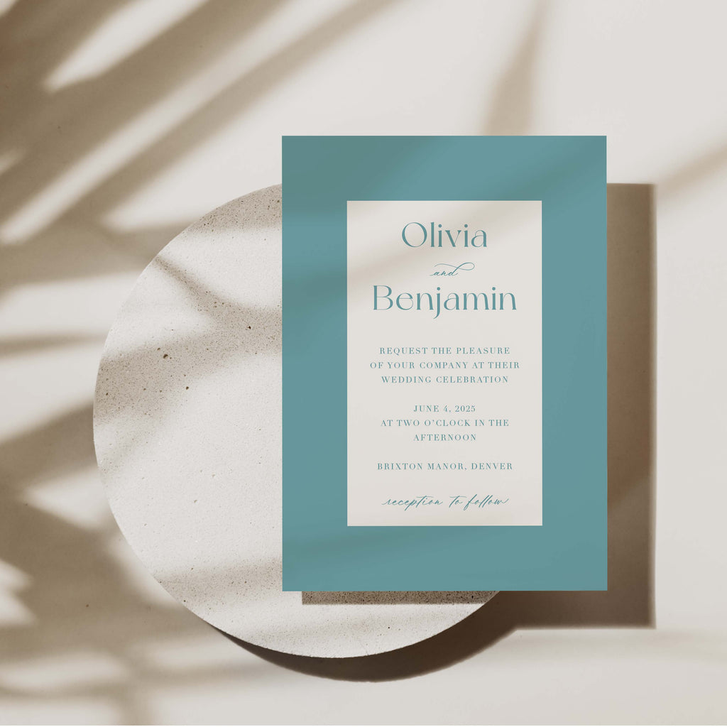 Bold Border Wedding Invitations - Blú Rose