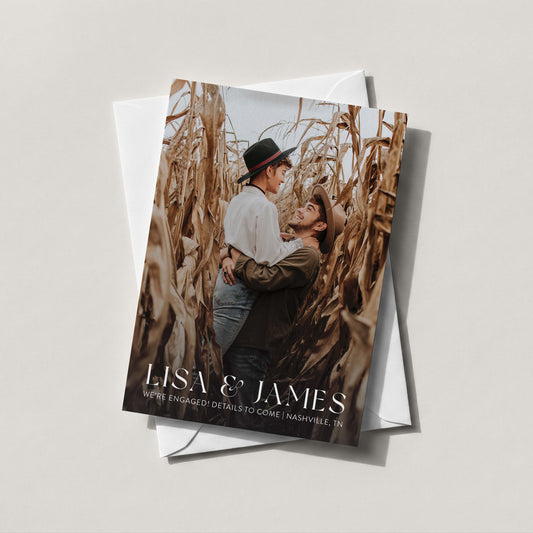 Cornfield Engagement Announcement Cards