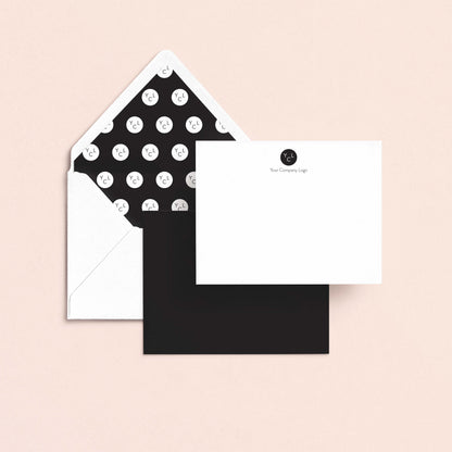 personalized business notecard set with patterned envelope liners