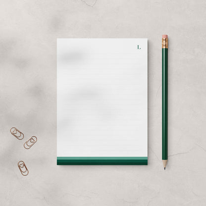 Personalized Elegant Green Notepad + Notecard Set | Blú Rose