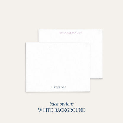 Erika personalized notecards white background back option