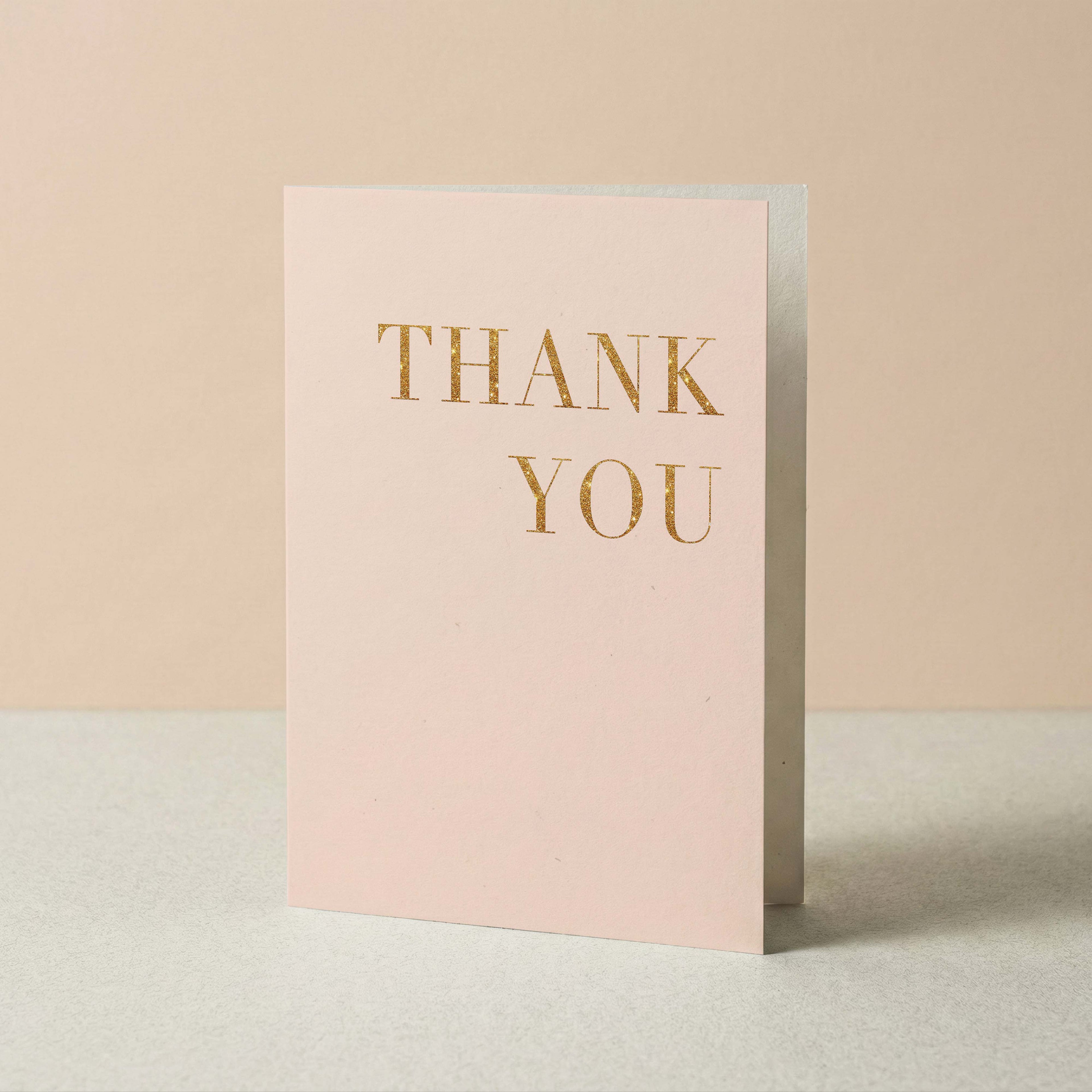 Faux Glitter Thank You Greeting Card