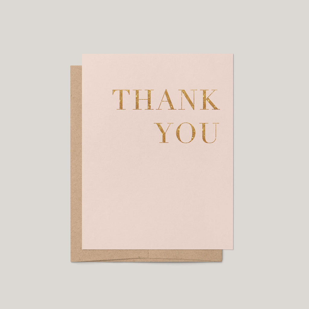 Faux Glitter Thank You Greeting Card