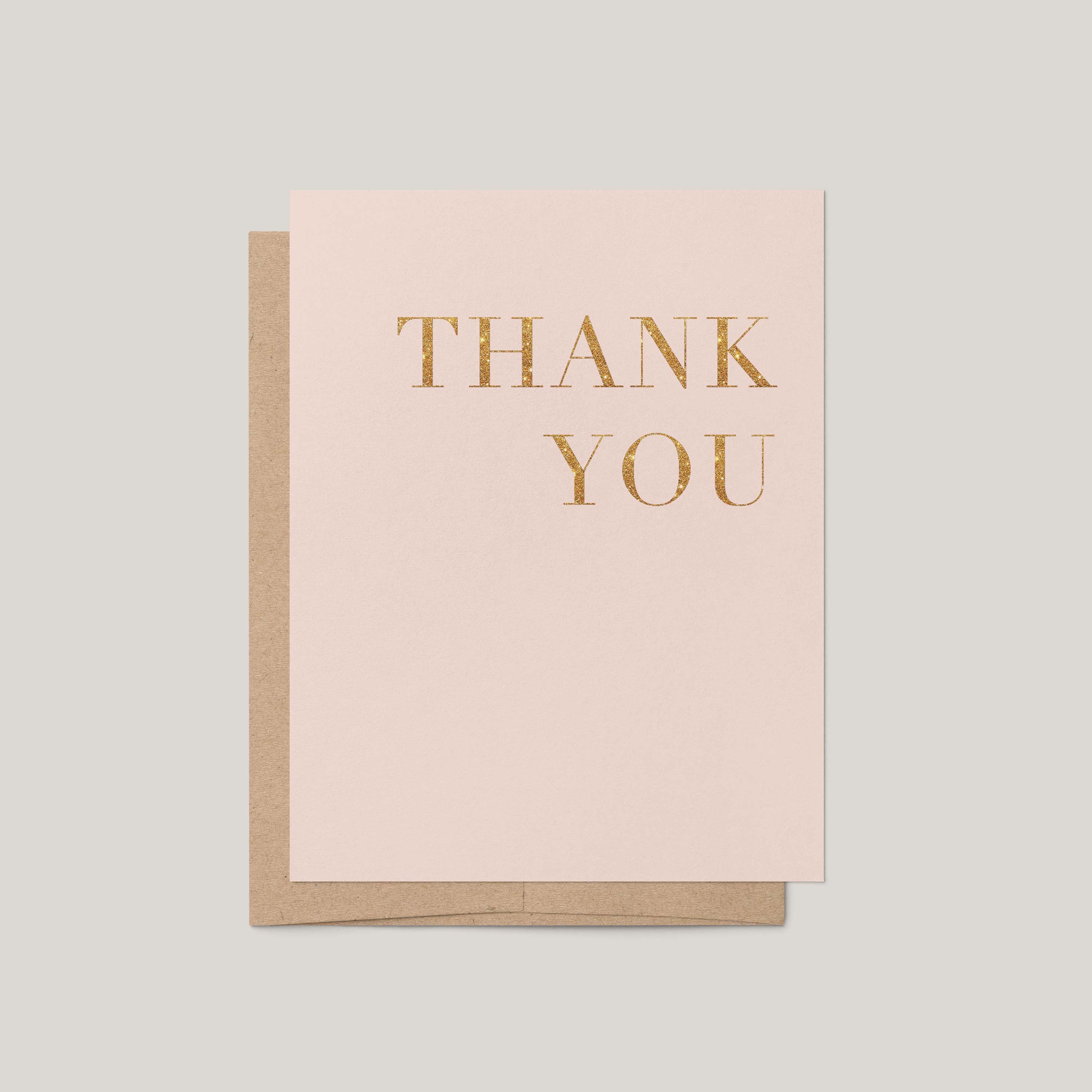Faux Glitter Thank You Greeting Card