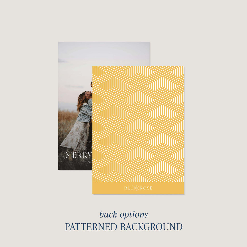 Golden Hour card back option: golden yellow with a geometric wave print