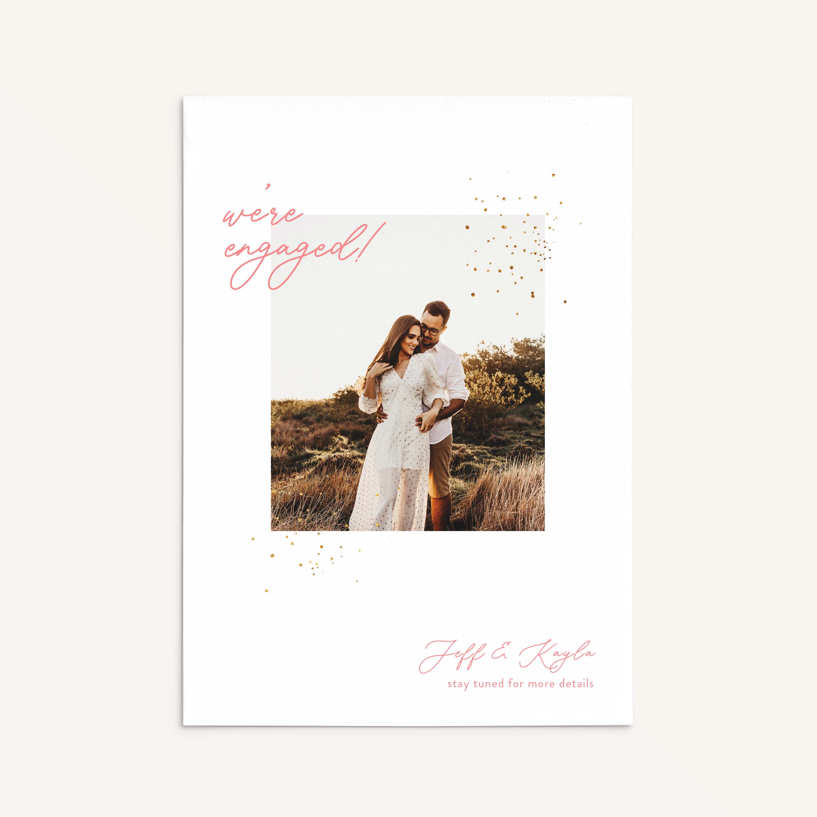 The Minimal Sparkle Engagement Announcement Card - Blú Rose