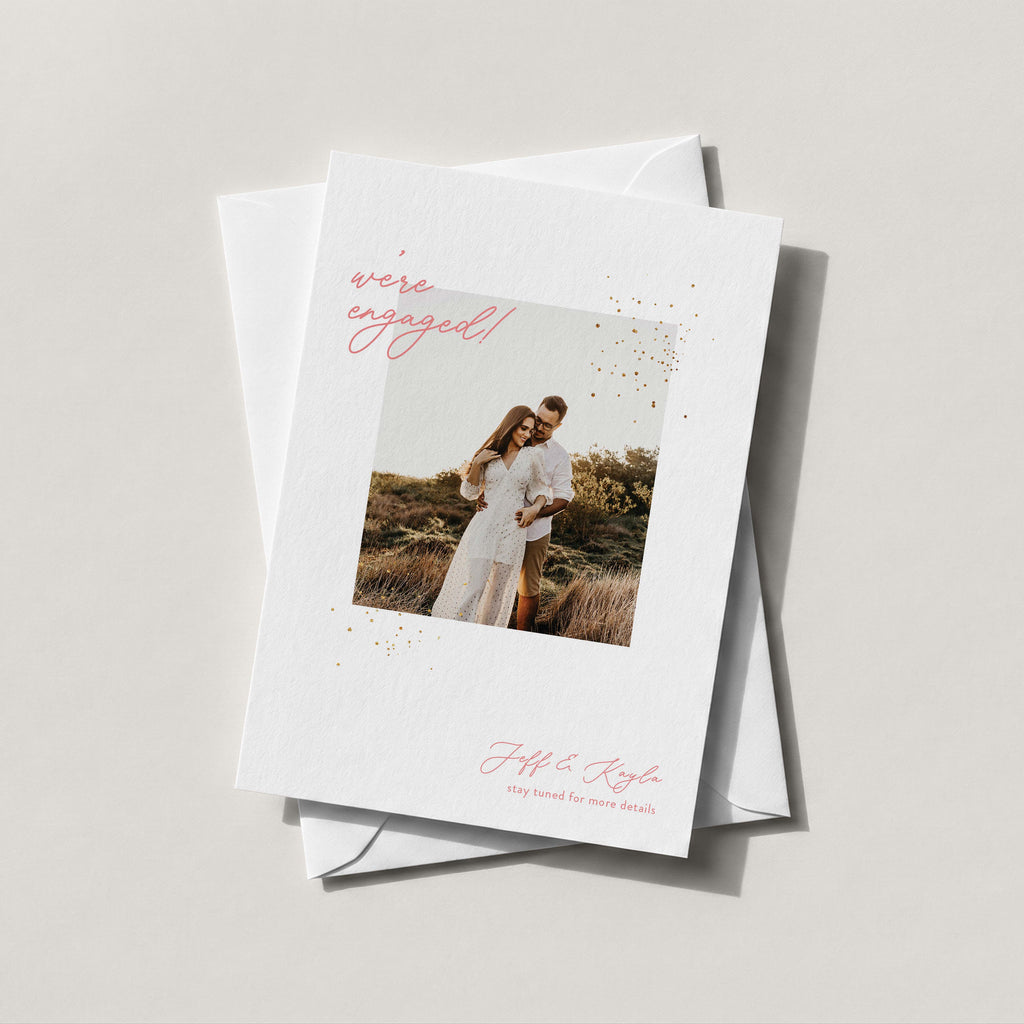 The Minimal Sparkle Engagement Announcement Card - Blú Rose