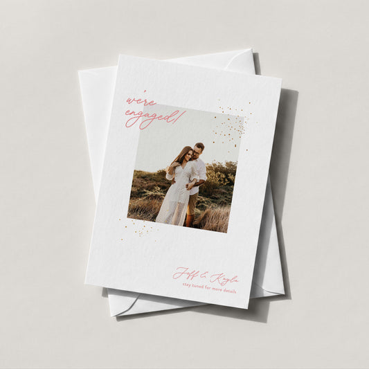Minimal Sparkle Engagement Announcement Cards