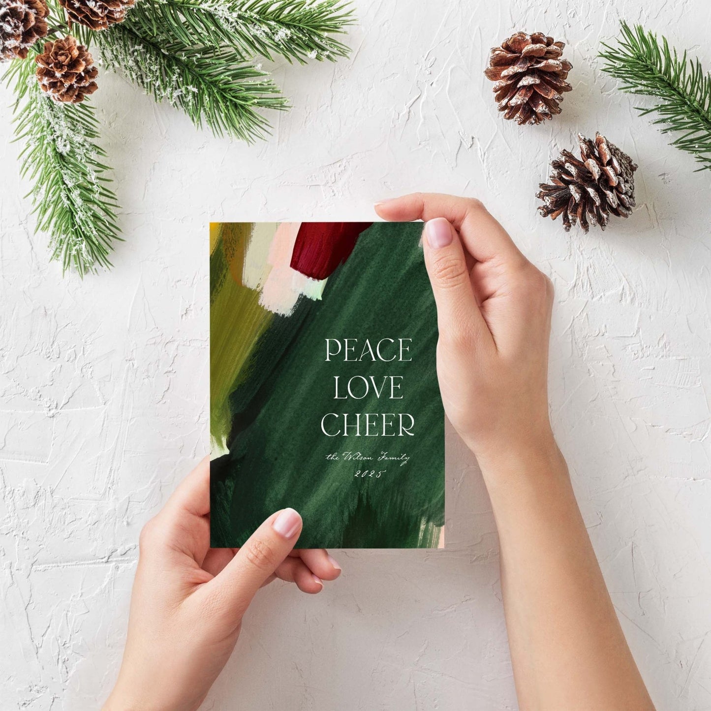 Abstract Brushstroke Holiday Card - Blú Rose