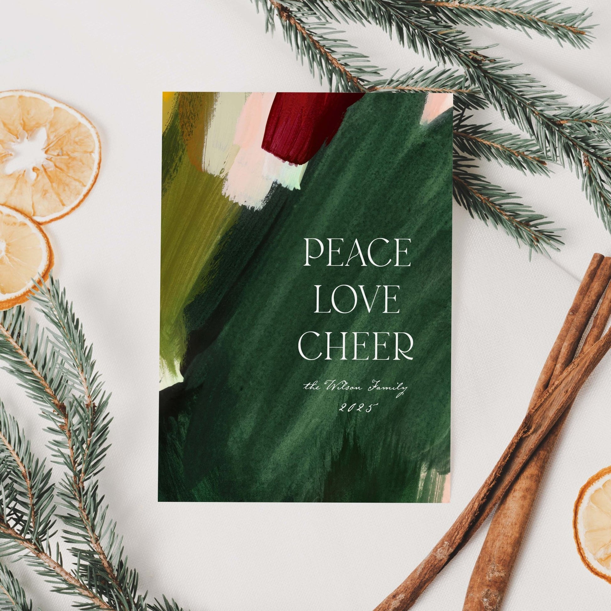 Abstract Brushstroke Holiday Card - Blú Rose