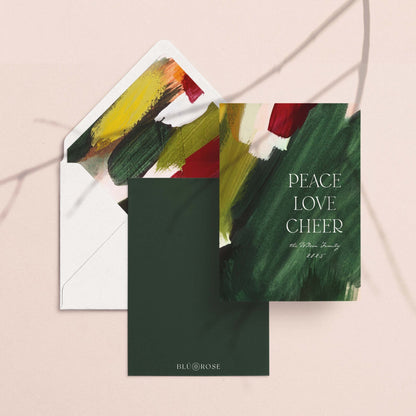 Abstract Brushstroke Holiday Card - Blú Rose