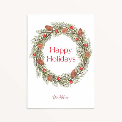 Acorn Berry Wreath Holiday Cards - Blú Rose