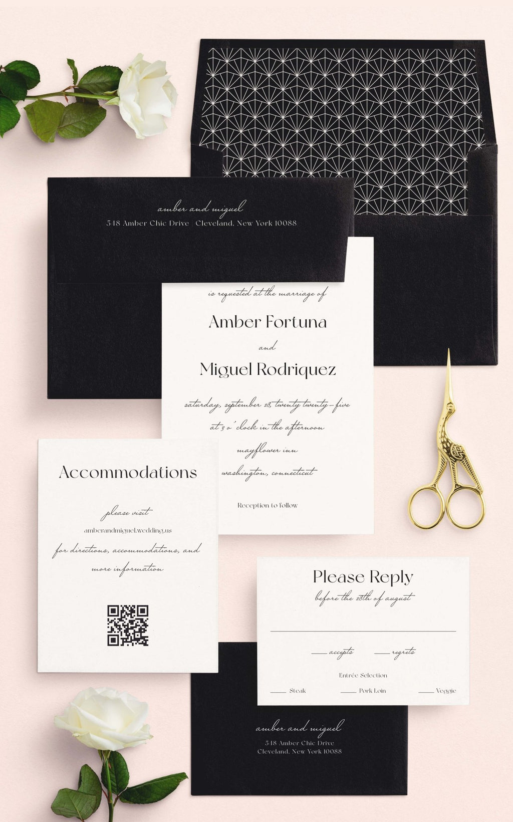 Simply Chic Wedding Invitations - Blú Rose
