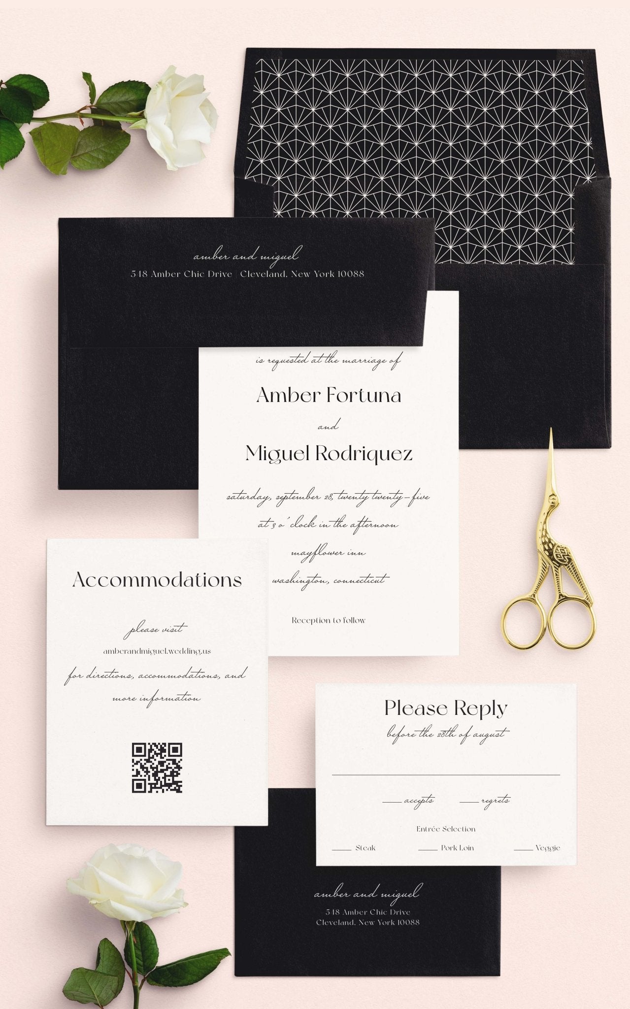 Simply Chic Wedding Invitations - Blú Rose