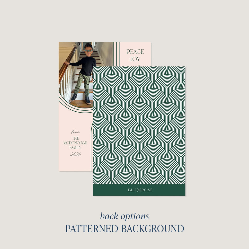 Arc & Aura card back option: green arch and leaf pattern