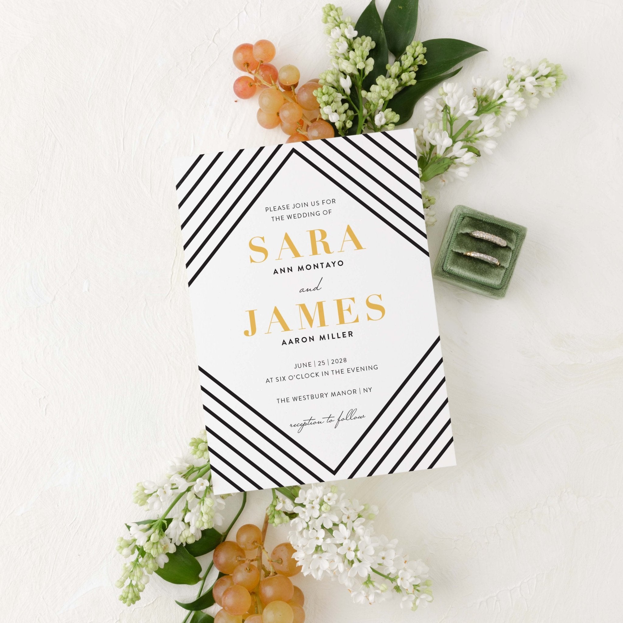 Art Deco Wedding Invitation Suite - Blú Rose