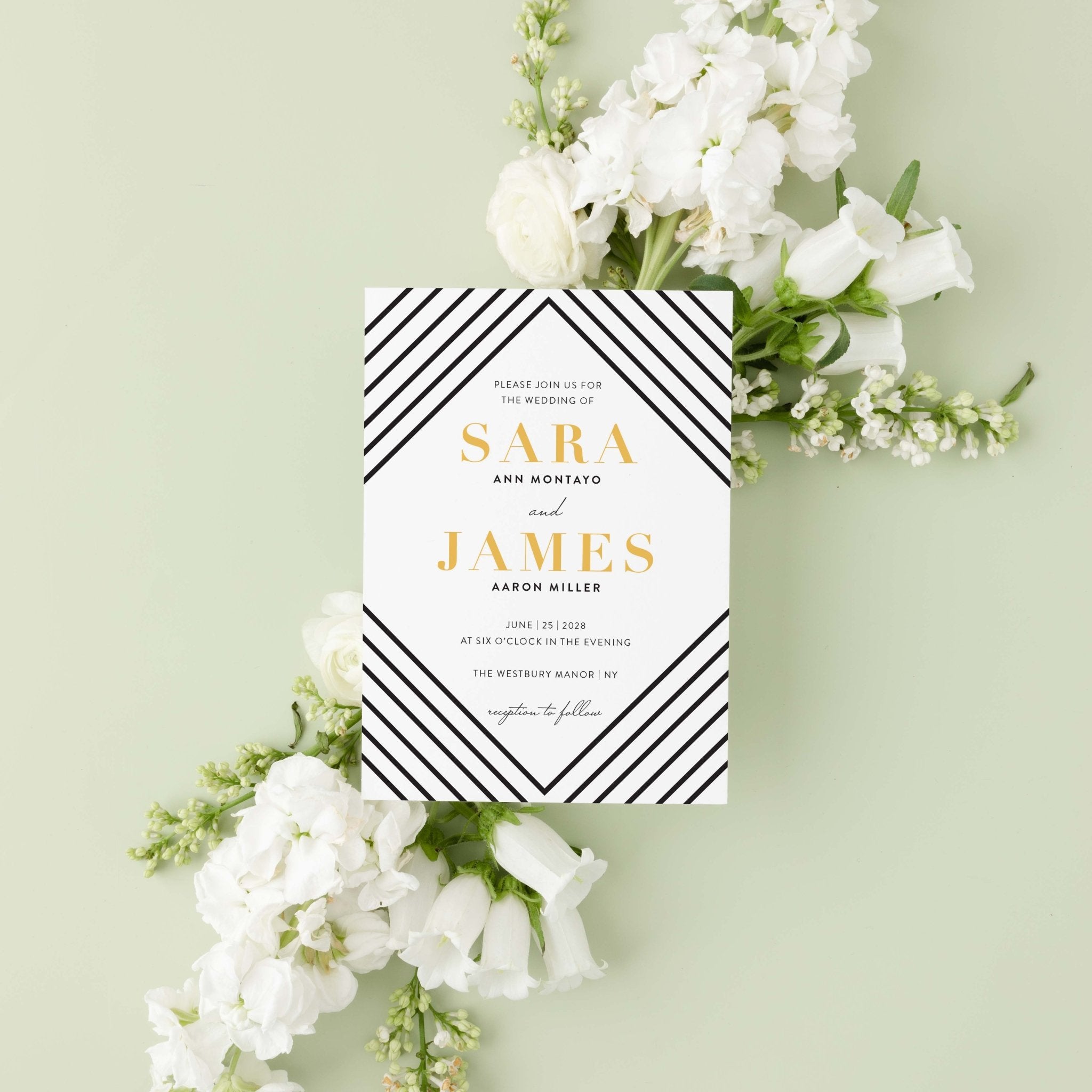 Art Deco Wedding Invitation Suite - Blú Rose
