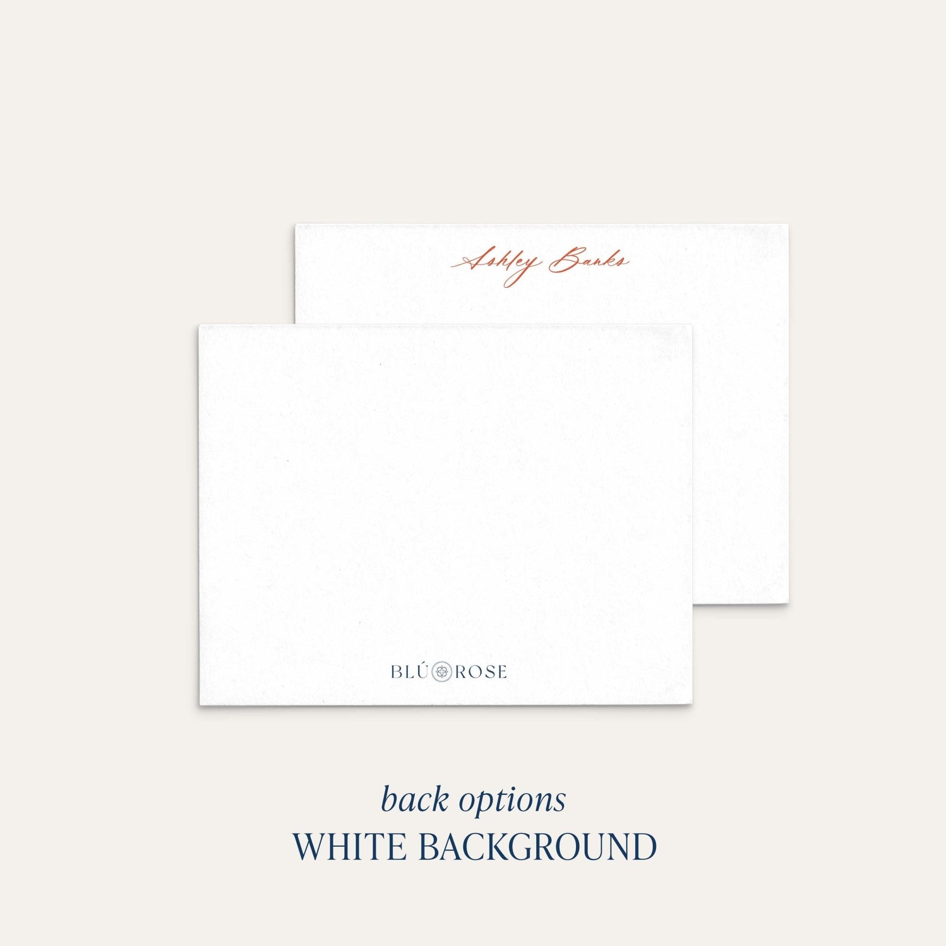 Ashley custom script notecards with classic white back