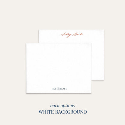 Ashley custom script notecards with classic white back